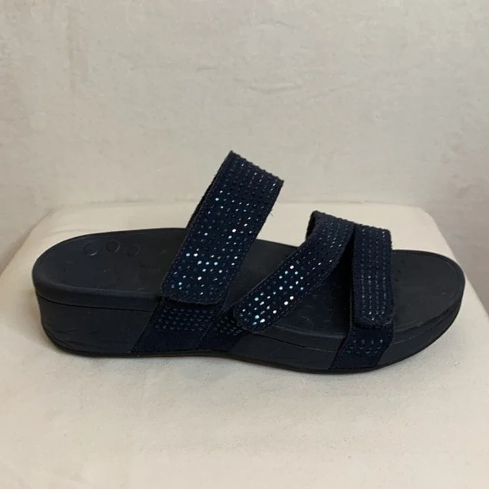 Vionic Black Sparkle Slide Sandals